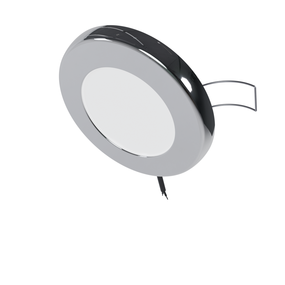 Vista 4 - 4 inch Marine LED Light Side #finish_classic chrome polished trim 316 ss