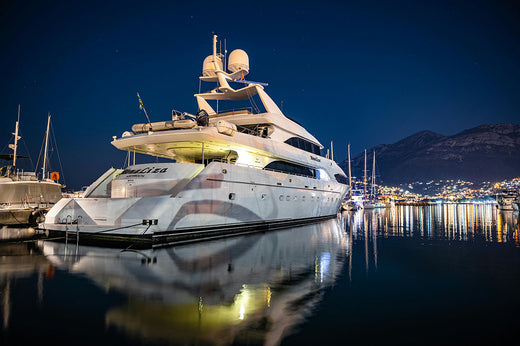 yachts/boats with new marine led lights, showing the benefits